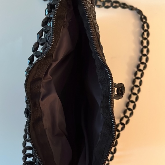Vintage beaded bag, black and white - Picture 3 of 5